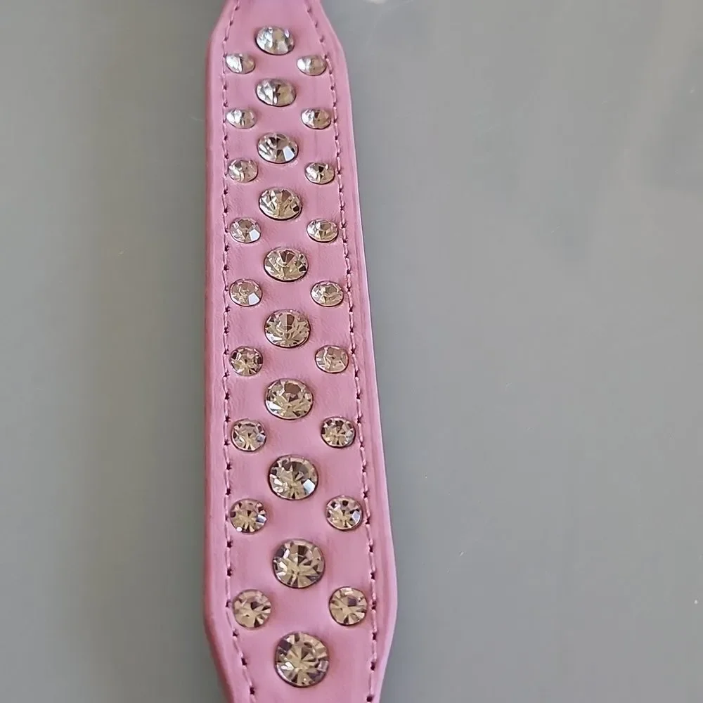 Pink Dog Collar With Blingy Rhinestones Barbiecore
